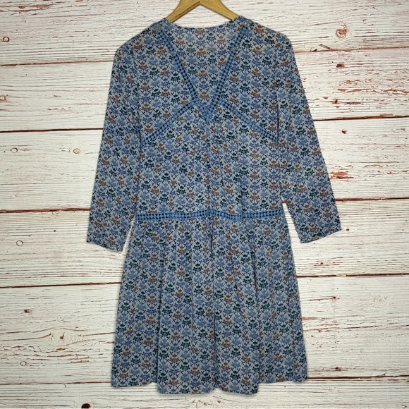 Anthropologie Holding Horses Betony Swing Dress in Blue Floral Sz 2 - Picture 10 of 14